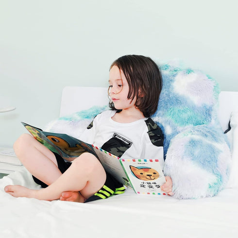 Jillche Bed Cozy Stylish Ross Fur Adults & Kids Reading Pillow, Soft Bed Wedge Pillow with Premium Stuffing, Pastel