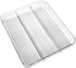 madesmart Large Utensil Tray - Light Grey, 3-compartment, Soft Grip Collection, Non-slip Feet, BPA-free