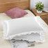 SiinvdaBZX Ruffled Queen Satin Pillowcase Set of 2, Ivory White Silky Satin Pillow Cases for Women, Ruffle Pillow Shams