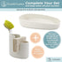 Farmhouse Style White Ceramic Kitchen Sink Caddy for Sponges & Brushes