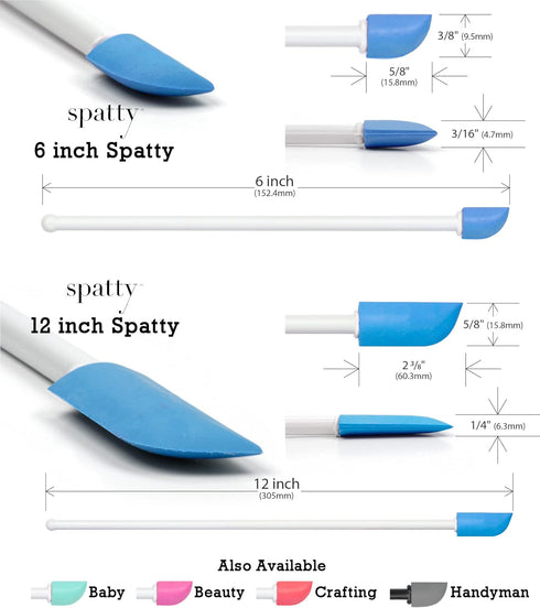 Spatty Daddy Kitchen Spatula Set (6 and 12 Inch Blue) - Shark Tank Mom Made for Scraping Last Drops from Jars