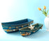 Konjouror 2 Pack Wooden Boat Tray Display, Blue Boat Model Decoration, Nautical Beach Ocean Decor