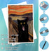 TYOHU Scream Funny Black Cat Poster, 12x16in Unframed Retro Sunset Glow Canvas Wall Art for Aesthetic Room Decor