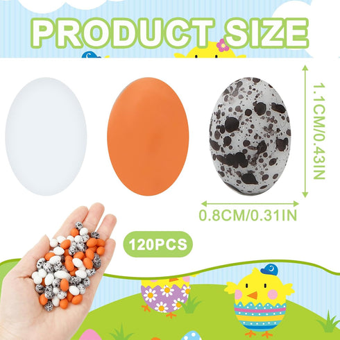 120 JUNEBRUSHS Pcs Mini Resin Easter Eggs, Easter Eggs Decor Resin Vase Filler for Party Spring Crafts Home Decor DIY