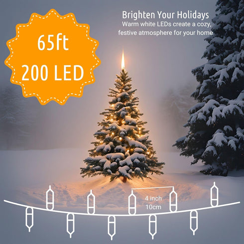 65ft 200 8 Dimmable koopower LED Indoor String Lights with Remote and Timer, Plug-in Modes Fairy Lights for Bedroom