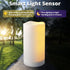 Set, 3.25" 6" NURADA Large Outdoor Solar Powered Candles - Flameless Pillar Waterproof Rechargeable Candle White Resin