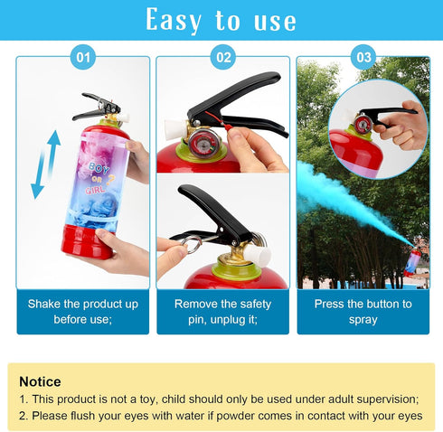 2 Packs, 2.3ib QIYVLOS Giant Gender Reveal Fire Extinguisher Gender Reveal Ideas, Baby Boy Reveal Party Ideas