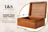 LUSH & STYLE Keepsake Box, Decorative Wooden Storage Box with Hinged Lid & Locking Key, Size 11X9X5 Inches