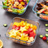 Small 5 Inch Square Tempered Glass Salad Bowls Set, 15 oz Serving Bowls, Set of 3