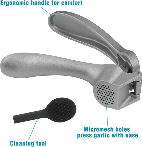 Longmann Pamperd Chf Garlic Press, Garlic Mincer Easy-squeeze Ergonomic Handle, No Need To Peel, Rust Proof