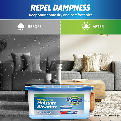 Moisture Absorbers, 12 Pack - Compact Dehumidifier for Closet, Odor Eliminator, 6.4oz (300ml)