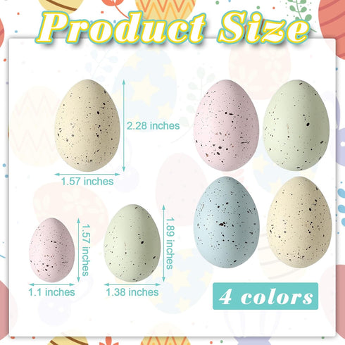 36 SiliFine Pcs Easter Speckled Eggs Plastic Speckled Eggs Bowl and Vase Filler Faux Chicken Eggs for DIY Spring