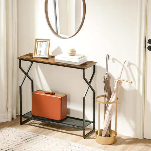2 CTHR21301 MAHANCRIS Tier Console Table, Sofa Table, Narrow Entryway Table, Hallway Entrance Table, Hourglass-Shaped