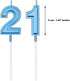 21st Birthday Candles Cake Numeral, Happy Birthday Topper Decoration for Wedding Anniversary Celebration (Blue)