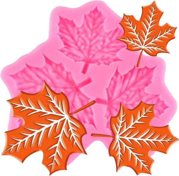 Maple Leaves Fondant Molds, Tree Leaf Silicone Mold for Cake Decorating, Cupcake Topper, Chocolate