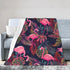 Perinsto 50"X40" Tropical Flamingos with Palm Leaves Throw Blanket Ultra Soft Warm All Season Decorative Fleece