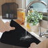 Silicone Mat for Kitchen Counter, BPA-Free Heat-Resistant Non-Slip Table Mat, 4pcs (Black, 15.7×11.8inch)