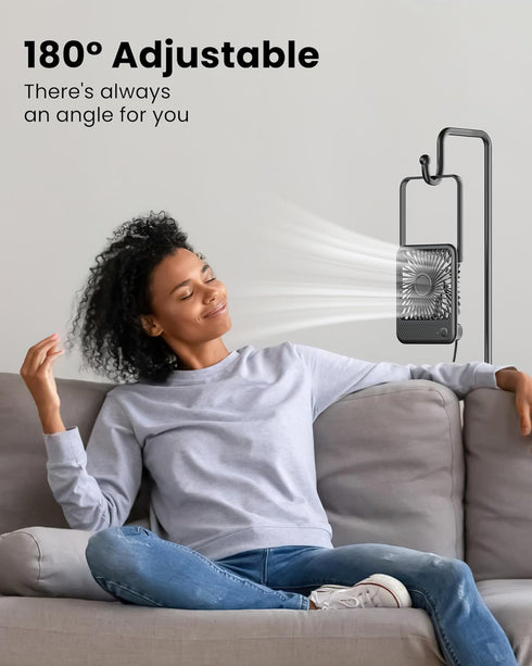 Koonie USB Desk Fan, Ultra Quiet Personal Fan with 180° Tilt and 3 Speeds, Mini USB Fan