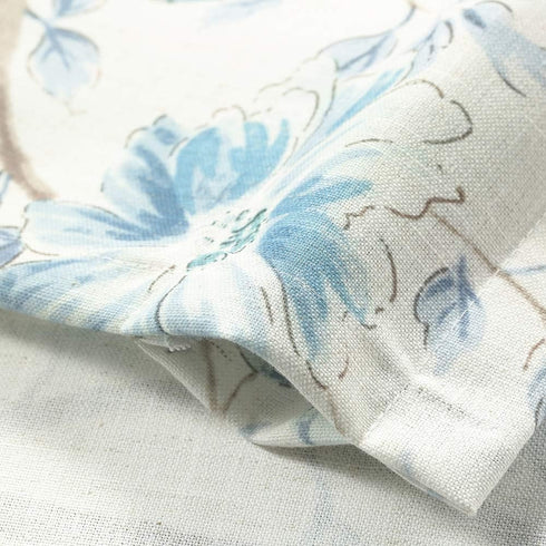 VOGOL Blue Spring Flower Window Valance, Country Style Faux Linen Decorative Topper for Kitchen, 52 x 18 Inches, 1 Panel
