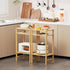 3-Tier YUFAM Side Table End Table Tall Night Stand for Living Room Bedroom Bathroom Office Furniture Natural