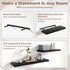 8 Inch Set 3, 8"D Floating Shelves for Wall with Invisible Brackets of Engineered Wood Wall Shelves with Wood Grain