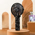 Mudder Crystal Bling Rhinestone Mini Handheld Fan Portable Usb Rechargeable Fan Battery Operated Small Folding Personal Fan for Girls Women Outdoor Travel Indoor Makeup Office (Black,Classic Style) by Mudder