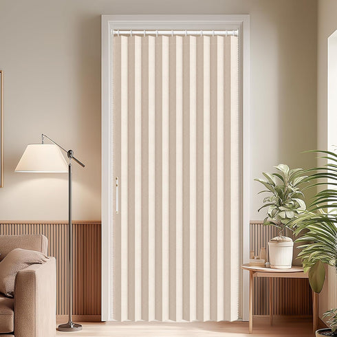 Sets (1 Pack, 54W 78 AJAZZ Blackout Door Curtain Magnetic Doorway Curtain Included Rod x L,Biscotti Beige) Accordion