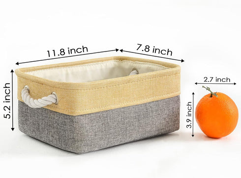 TheWarmHome Small Storage Bins Basket for Organizing Shelves - Fabric Storage Cubes for Clothes, Toys, and More