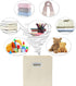 Fabric Cloth Storage Bins, Cube Organizer with Dual Handles, Foldable Storage Baskets for Home, Set of 3, Creamy-White