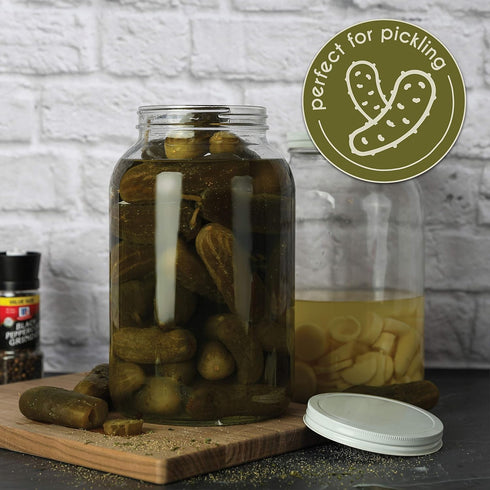1 1 Pack Large Glass Jars Gallon Wide Mouth Mason Jars with Airtight Metal Lids Made in USA Gallon Jars for Fermenting