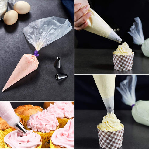LoveBB 500 Pcs Disposable Piping Bags, 10.6 inch Thick Tipless Pastry Bags for Icing Frosting, Baking Cookies Cupcake