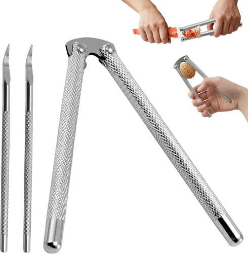 Farberware 3-Piece Seafood Nutcracker Set, Stainless Steel Shell Cracker & Picks -