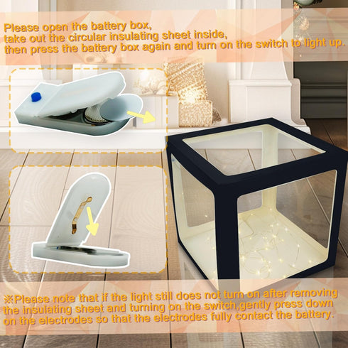 6 78 6 Ledido Transparent Balloon Boxes, Clear Balloon Boxes with Pcs String Lights and Letters for Baby Shower Gender