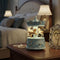 Elegant Blue Carousel Music Box,Handcrafted Rotating Horses & Floral Details Musical Figurine,