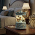 Elegant Blue Carousel Music Box,Handcrafted Rotating Horses & Floral Details Musical Figurine,