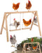 SENXILLER Pine Wood Chicken Roosting Bars with 2 Swings WeatherResistant Poultry Perch for