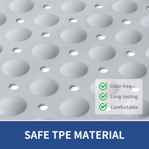 31"x 19" OTHWAY Non Slip Bathtub Mat, TPE Bath Mat for Tub with Drain Holes and Suction Cups, Anti-Slip Mats for Kids