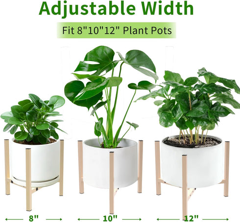 8 9 10 11 12 inch Aripark Plant Stand Indoor Adjustable, Metal Modern Plant Stands, Small Heavy Duty Stable Plant Pot