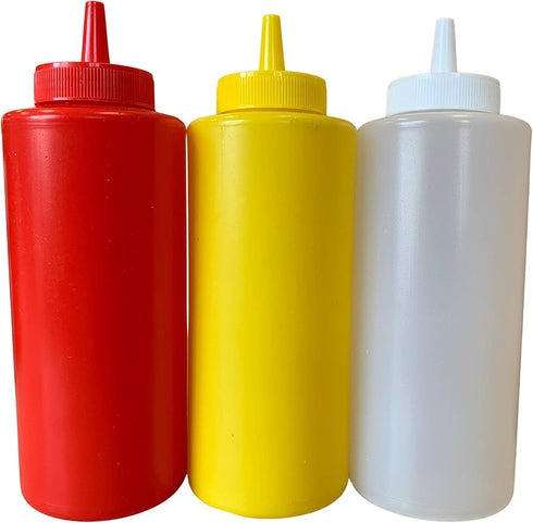 bark and lindy Ketchup Mustard and Clear BPA Free Food Prep Set of 3 Plastic