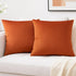 Mixhug Decorative Throw Pillow Covers, Velvet Cushion Covers, Solid Throw Pillow Cases, Burnt Orange, 20 x 20 Inches,