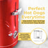 Nostalgia Retro Hot Dog and Bun Toaster with Mini Tongs, 2 Slot Cooker for Chicken, Turkey, Veggie Links, Red