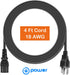 T POWER 4 FT Long 3 Prong AC Power Cord - for Instant Pot Pressure Cookers and Kitchen Appliances, Model PC-WAL1