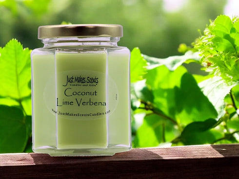 Coconut Lime Verbena Scented Blended Soy Candle | Hand Poured in The USA | Soft Floral Spring Fragrance