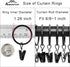 40 Pack Curtain Rings with Clips, Drapery Clips with Rings, Fits up to 1 in Curtain Rod, Black