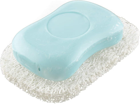4 Pack 2.9" 4.5" Snowkingdom White Soap Saver Holder for Bar Soap Shower Bathroom Dish Self Draining Lift Pad Porous
