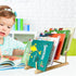 GYSLEOT 5-Tier Book Display Stand Holder, Wooden Book Rack Organizer For Magazines, Tabletop Kids Bookshelf Art Display