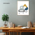 Set 4 8x10 Inches BearCake Construction Decor for Boys Room, Cartoon Excavator Truck Wall Art Poster Prints