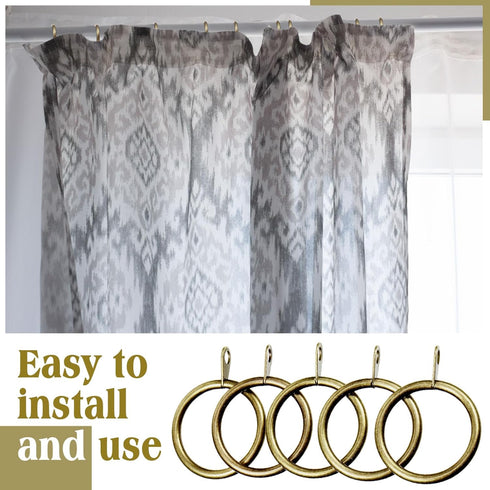 Shappy 20 Packs Metal Drapery Curtain Rings - Hanging Rings for Curtains and Rods, 30 mm Internal Diameter (Antique