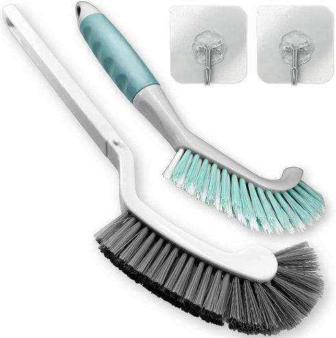 HONGSAGE 2Pcs Cleaning Brushes, Multi-Purpose Right Angle Brush Scrubbing Kitchen Bathroom Deep Cleaning