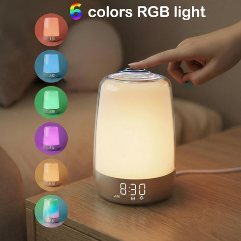 3 Dimmable Snooze winshine Touch Wake Up Night Light with Sunrise Simulation Alarm Clock, Ways Warm White Bedside Lamp